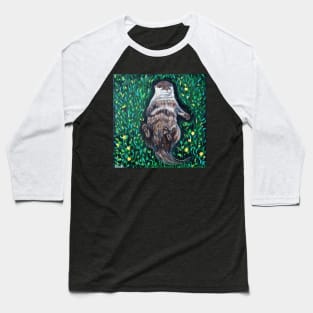 Relaxed River Otter Painting Baseball T-Shirt